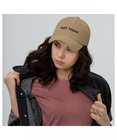 Not Today Embroidered Baseball Cap Cotton Unisex Funny Sarcastic Hat Adjustable Minimalist Dad Hat Khaki $19.86 Baseball Caps