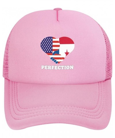 Trucker Hat Mesh Baseball Cap Adjustable Dad Hat Unisex Pink $11.48 Baseball Caps