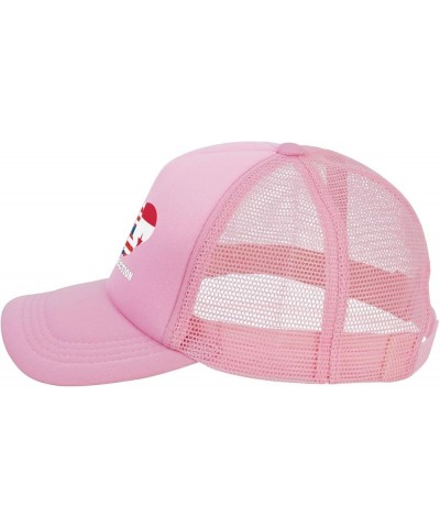 Trucker Hat Mesh Baseball Cap Adjustable Dad Hat Unisex Pink $11.48 Baseball Caps