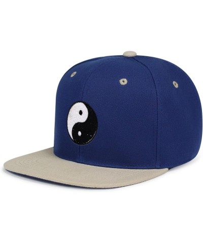 Ying Yang Hip-Hop Snapback Hat Embroidered Baseball Cap Asian Meditation 40. Navy/Khaki $13.24 Baseball Caps