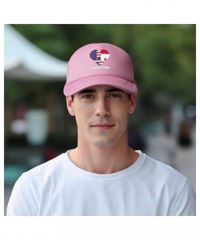 Trucker Hat Mesh Baseball Cap Adjustable Dad Hat Unisex Pink $11.48 Baseball Caps