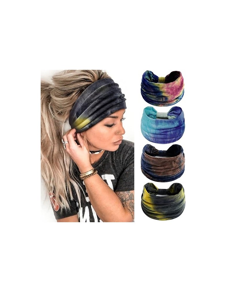 Wide Headbands for Women Black Stylish Head Wraps Summer Boho Thick Hairbands Large Pink African Sport Yoga Turban Headband H...