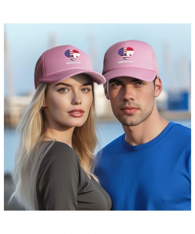 Trucker Hat Mesh Baseball Cap Adjustable Dad Hat Unisex Pink $11.48 Baseball Caps