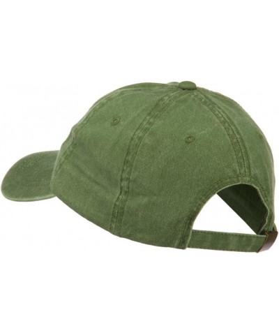 Four Leaf Clover Good Luck Embroidered Washed Cap Olive $19.98 Baseball Caps