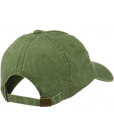 Four Leaf Clover Good Luck Embroidered Washed Cap Olive $19.98 Baseball Caps