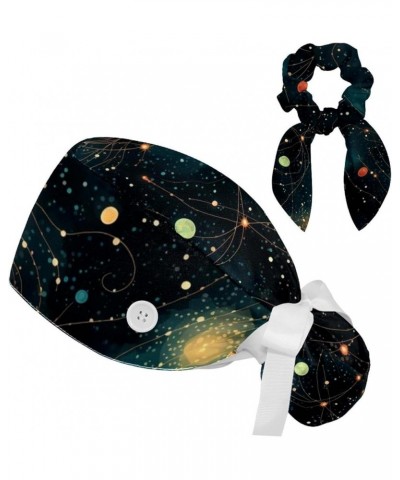 Surgical Scrub Caps Working Head Cover Starry Sky Hair Rope Bunny Hair Ribbons for Women Color 10 $10.44 Skullies & Beanies