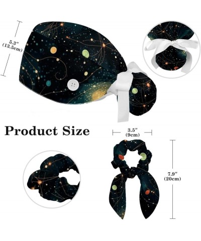 Surgical Scrub Caps Working Head Cover Starry Sky Hair Rope Bunny Hair Ribbons for Women Color 10 $10.44 Skullies & Beanies