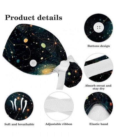 Surgical Scrub Caps Working Head Cover Starry Sky Hair Rope Bunny Hair Ribbons for Women Color 10 $10.44 Skullies & Beanies