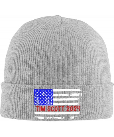 Tim Scott 2024 Beanie Hat for Men Women Winter Hat Cuffed Knit Skull Cap Warm Ski Hats Gray $10.90 Skullies & Beanies