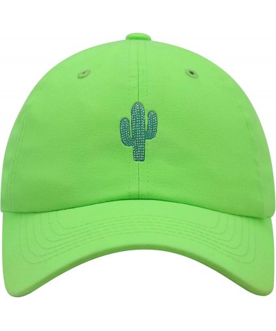 Cactus Premium Dad Hat Embroidered Baseball Cap Desert Neon Green $10.24 Baseball Caps