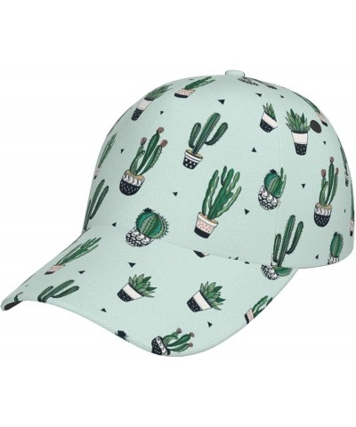 Green Cactus Print Unisex Baseball Cap,Unisex Hats Cool Adjustable Hat Men Women Teens Green Cactus $11.63 Baseball Caps