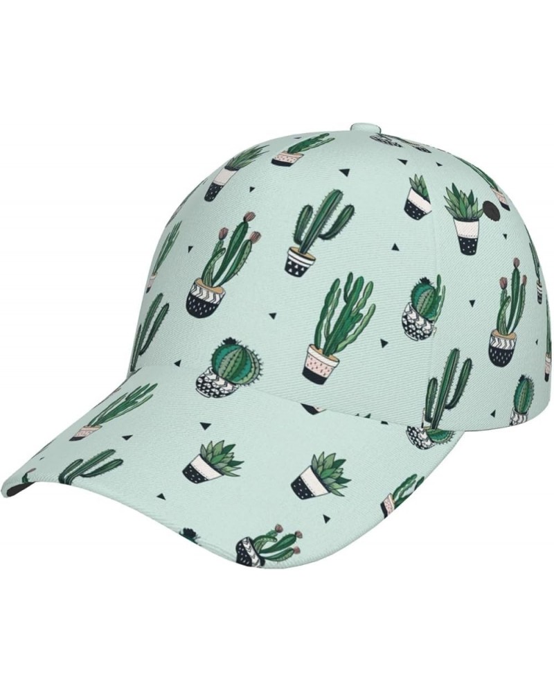 Green Cactus Print Unisex Baseball Cap,Unisex Hats Cool Adjustable Hat Men Women Teens Green Cactus $11.63 Baseball Caps