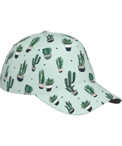 Green Cactus Print Unisex Baseball Cap,Unisex Hats Cool Adjustable Hat Men Women Teens Green Cactus $11.63 Baseball Caps