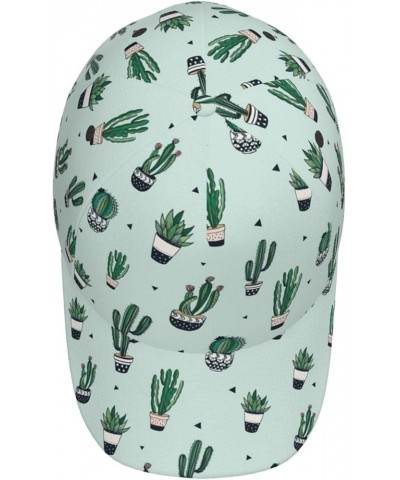 Green Cactus Print Unisex Baseball Cap,Unisex Hats Cool Adjustable Hat Men Women Teens Green Cactus $11.63 Baseball Caps