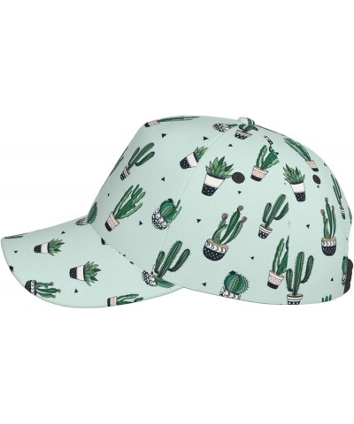 Green Cactus Print Unisex Baseball Cap,Unisex Hats Cool Adjustable Hat Men Women Teens Green Cactus $11.63 Baseball Caps