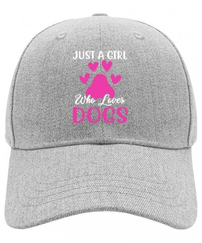 Baseball Cap Just A Girl Loves Dogs Paws Trucker Hats for Teen Graphic Cotton Snapbacks for Gifts Pale $12.68 Baseball Caps