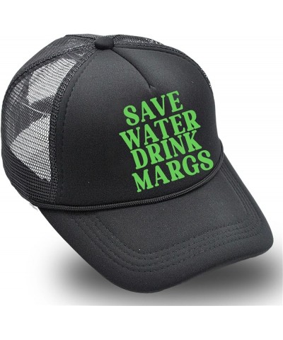 Save Water Drink Margs Trucker Hat Adjustable Baseball Cap for Womens Preppy Hats Street Wear Hat Plain Trucker Hats Black $6...