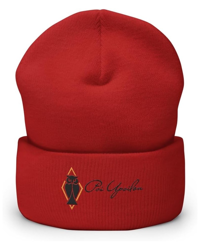 Psi Upsilon Fraternity Beanie: Premium Quality Soft Turbo Acrylic Campus Wear for Pride & Warmth, Winter Hat Red Psi Upsilon ...