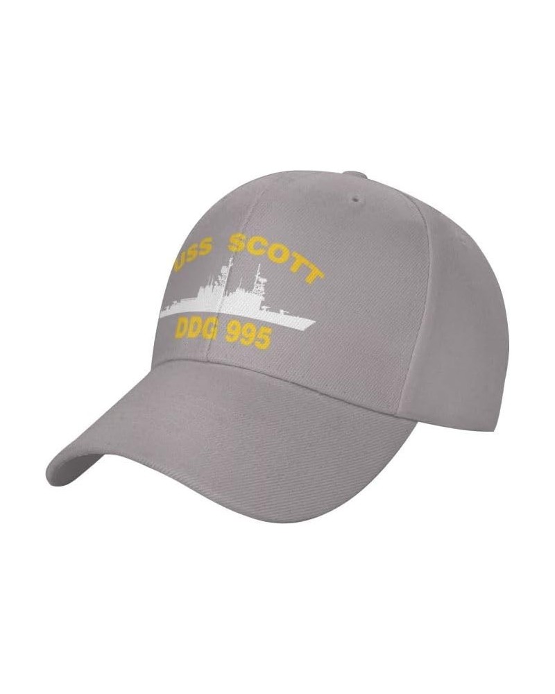 USS Scott DDG 995 Flag-Baseball Caps-Denim Hats Cowboy Knit hat Fisherman's hat Gray $15.84 Baseball Caps