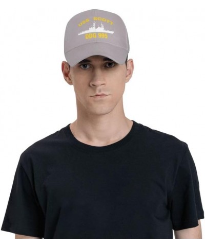 USS Scott DDG 995 Flag-Baseball Caps-Denim Hats Cowboy Knit hat Fisherman's hat Gray $15.84 Baseball Caps