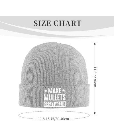 Slouchy Beanie for Women,Make Mullets Great Again Funny Political Humor Knit Skull Cap Warm Winter Hat Gray $9.76 Skullies & ...