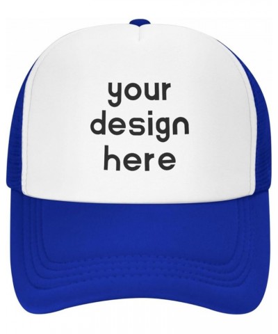 Custom Hats Add Your Name Logo Text Photo Personalized Trucker Hats Blue $7.91 Baseball Caps