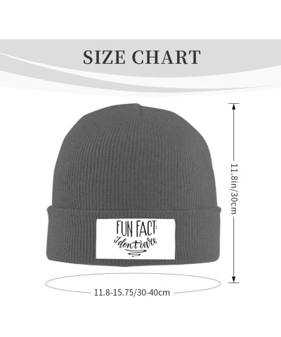 Beanie Fun Fact I Don't Care Beanie Hat Women Skull Cap Men Knit Hat Winter Slouchy Hat Knitted Hat Hedging Cap Black Deep He...