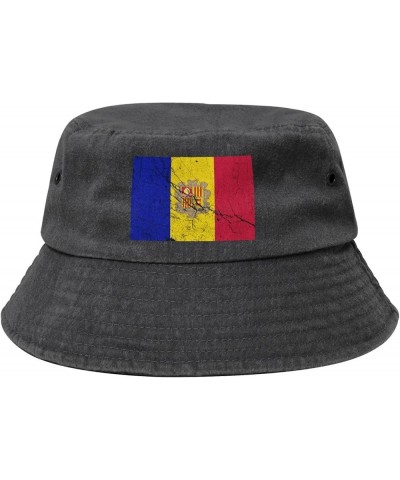 Flag of Andorra Texture Effect Bucket Hat for Women Men Summer Travel Sun Hat Outdoor Cap Funny Bucket Hats Black $10.48 Buck...