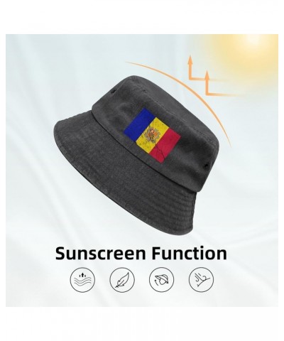 Flag of Andorra Texture Effect Bucket Hat for Women Men Summer Travel Sun Hat Outdoor Cap Funny Bucket Hats Black $10.48 Buck...