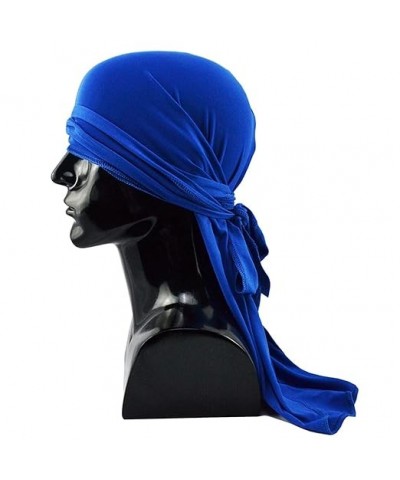 Street Dance Headscarf With Four Sides High Elastic Lace Up Silk Long Tail Hat For Men And Basketball (Coffee, One Size) One ...