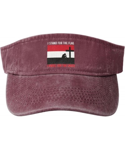 I Stand for The Yemen Flag and I Kneel for The Cross Sun Visor Hats for Women Men Adjustable Sports Sun Hats Cotton Golf Cap ...