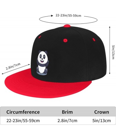 Naughty Little Panda Baseball Cap for Men Women Snapback Hat Adjustable Flat Bill Hats Red $14.58 Baseball Caps