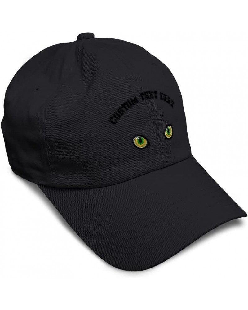 Soft Baseball Cap Animal Cat Eyes Embroidery Cats Twill Cotton Weasel Dad Hats for Men & Women Black Personalized Text Here $...