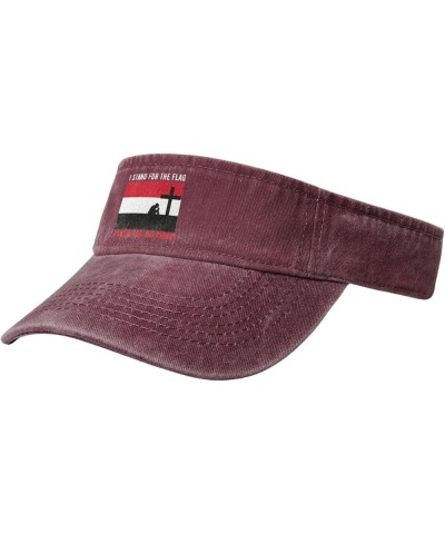 I Stand for The Yemen Flag and I Kneel for The Cross Sun Visor Hats for Women Men Adjustable Sports Sun Hats Cotton Golf Cap ...