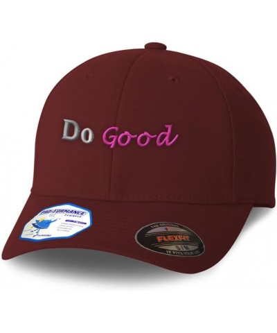 Flexfit Hats for Men & Women Do Good Style B Polyester Dad Hat Baseball Cap Burgundy $20.64 Baseball Caps