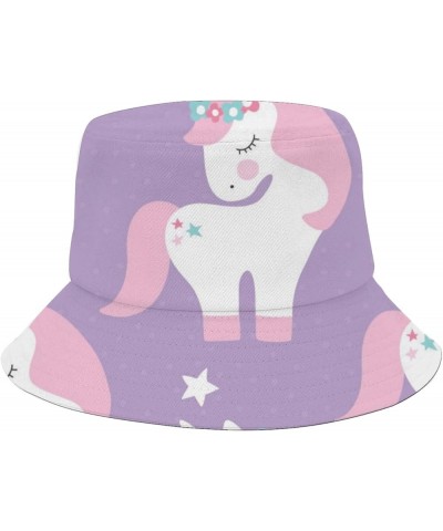 Unicorns Beach Bucket Hat Womens, FunnyMens Caps Vacation Accessories for Vacation Must Haves Unicorn 2 $8.61 Bucket Hats