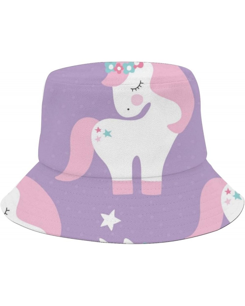 Unicorns Beach Bucket Hat Womens, FunnyMens Caps Vacation Accessories for Vacation Must Haves Unicorn 2 $8.61 Bucket Hats