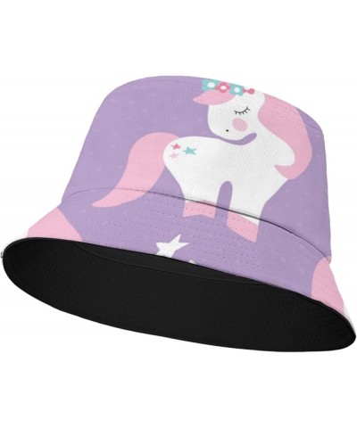 Unicorns Beach Bucket Hat Womens, FunnyMens Caps Vacation Accessories for Vacation Must Haves Unicorn 2 $8.61 Bucket Hats