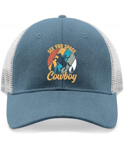 Dad Hat See You Space Cowboy- for Cowboy Lovers Baseball Caps for Men Graphic Caps Adjustable Skyblue $9.20 Cowboy Hats