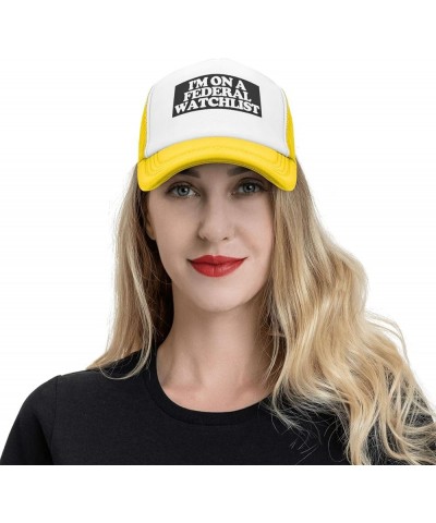 I'm ON A Federal WATCHLIST Men's Baseball Cap Retro Dad Hat Adjustable Yellow $9.04 Baseball Caps