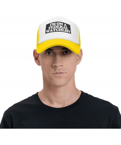 I'm ON A Federal WATCHLIST Men's Baseball Cap Retro Dad Hat Adjustable Yellow $9.04 Baseball Caps