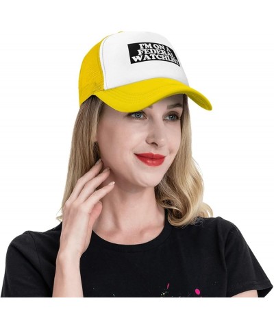 I'm ON A Federal WATCHLIST Men's Baseball Cap Retro Dad Hat Adjustable Yellow $9.04 Baseball Caps