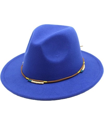 Women's Fedora Hat Wide Brim Felt Jazz Hat with Rope Solid Color Panama Hat Casual Cloche Hats Crushable Coffee1 $18.28 Fedoras