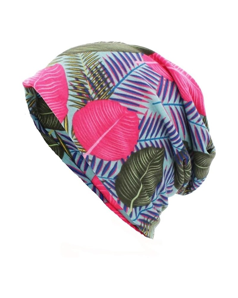 Chemo Headwear for Women UK Beanie Hat Scarf Cap Headwrap Women Turban Soft Head Cover Hot Pink Leaf $15.11 Skullies & Beanies