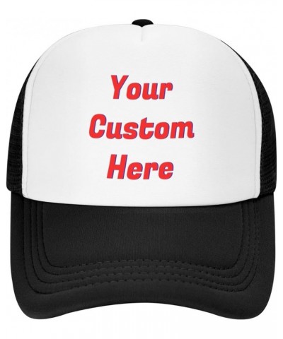 Custom Caps Your Custom Here,Custom Text Hats,Custom Hat Design Your Own Classic Mens Womens Trucker Hats Black $9.09 Basebal...