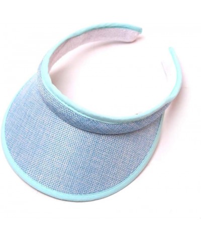 Sun Visor Hats for Women Women Wide Brim Empty Top Tennis Hats Summer Hats for Women Beach Baseball Cap Sky Blue $5.25 Visors