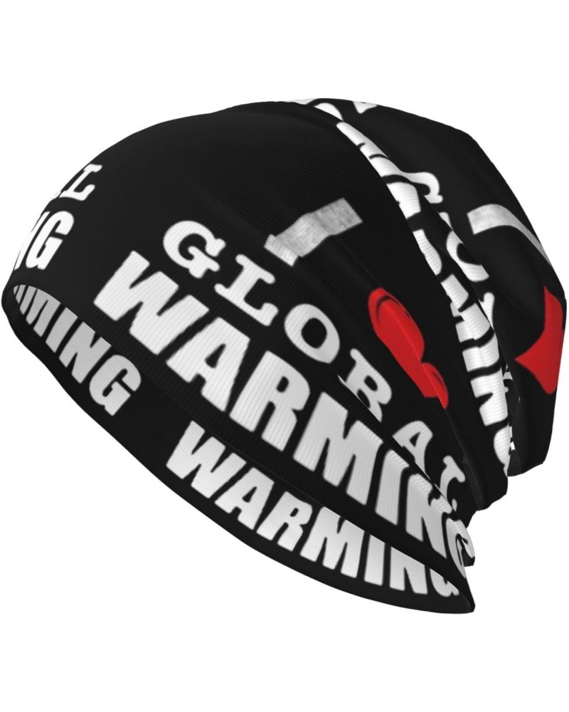 I Love Global Warming Beanie Skull Cap Warm Knit Slouchy Hat for Women Men Black $13.82 Skullies & Beanies