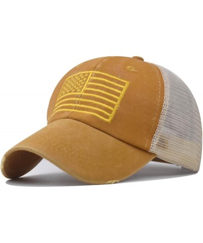 Hats for Men Adult Casual Fashion Printed Adjustable Outdoor Sunshade Breathable Hat Yellow $9.46 Baseball Caps