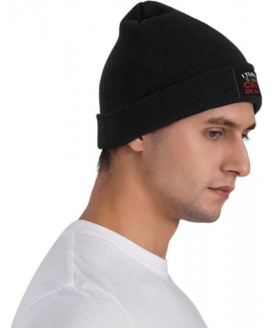 I Turn Up Like Cinco De Mayo Beanie Hat for Men Women Soft Cozy Skull Cap Winter Warm Knit Hats Black $11.83 Skullies & Beanies