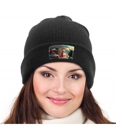 Our Lady of Guadalupe Virgin Mary Winter Hat Black Warm Skull Knit Hats Beanie Novetly Cap for Men Women Black62 $14.82 Skull...